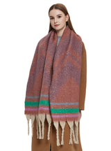 Jacquard Coarse Fringed Scarf