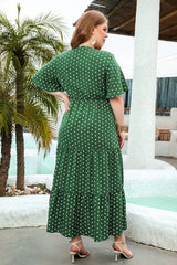 Large Size Polka Dot Leisure Holiday Dress