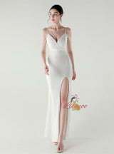 Mermaid Sequins Spaghetti Straps Beading Prom Dress