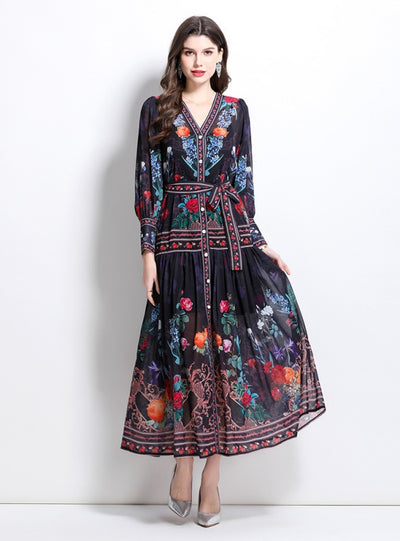 Palace Chiffon Printed Long Dress