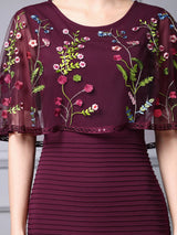 Black Lace Embroidery Mother of the Bride Dress