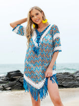 Hook Yarn Bohemian Lace Beach Cover Up