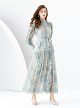 Retro Palace Long Sleeve Printed Dress