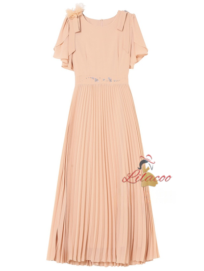 Chiffon Pleats Beading Mother Of The Bride Dress
