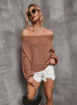 Orange Turtleneck Solid Color Sweater