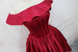 Burgundy Satin Homecoming Dress