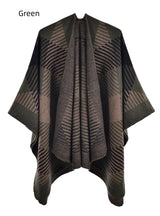 Geometric Square Split Warm Shawl Cloak