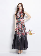 Tie-dye Printed Retro Slim Dress