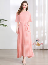 Slim-fit Banquet Long Pleated Dress