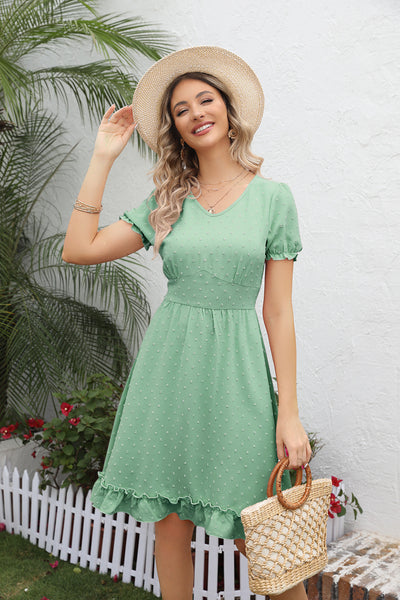 Jacquard V-neck Beach Dress