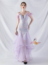 Mermaid Tulle Sequins Spaghetti Straps Prom Dress