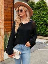 Hollow Pullover Round Neck Sweater