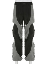 Low-waist Contrasting Spliced Hollowed Pant