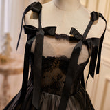 Black Tulle Lace Homecoming Dress