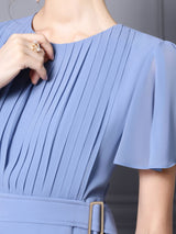 Apricot Chiffon Pleats Mother Of The Bride Dress