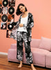 Flower Pattern Trousers Pajamas Three-piece Suit