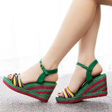 9 cm Bohemian Wedge Slope Heel Sandals