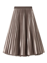 High Waist Pleated Gauze Skirt