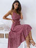 V-neck Split Women Floral Dress 2022 Elegant Bohemian