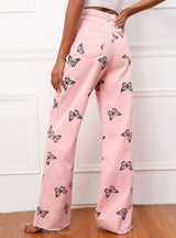 Loose Casual High Waist Straight Wide-leg Pants