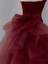 Mermaid Tulle Strapless Prom Dress
