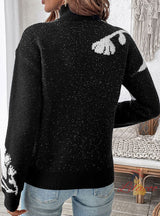 Half-high Neck Jacquard Sweater