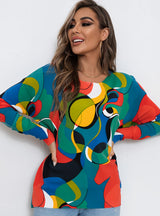 Large Print Loose Turtleneck Sweater