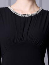 Black Long Sleeve Mother Of The Bride Dress