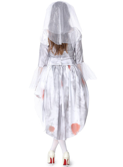 Halloween Costume Horror Gray Blood Bride Cosplay