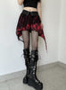 Waist-turned Plaid Irregular Slim Skirt