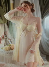 Steel Ring Chest Pad Gathering Gauze Robe Nightdress