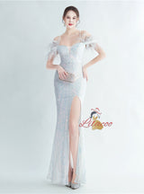 Mermaid Sequins Spaghetti Straps Prom Dress