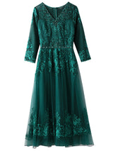 Dark Green Tulle Mother Of The Bride Dress