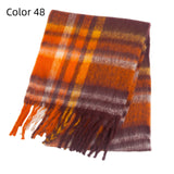 Thick-bearded Four-grid Thick Double-sided Plaid Scarf