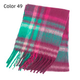 Thick-bearded Four-grid Thick Double-sided Plaid Scarf