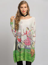 Women Loose Printed Oullover Sweater