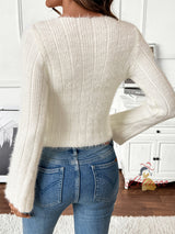 Knitted Slim T-shirt Floret Long Sleeve Sweater