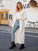 Lapel Casual Loose Long Sweater Coat