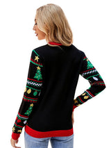 Christmas Embroidered Sequined Long-sleeved Sweater