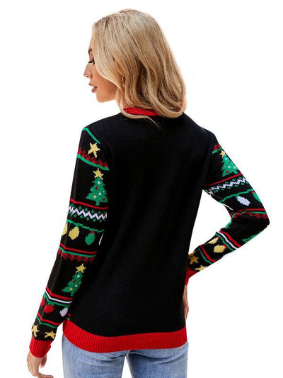 Christmas Embroidered Sequined Long-sleeved Sweater