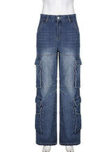 Loose Multi-pocket Stitching Jeans