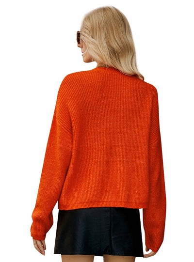 Long Sleeve V-neck Loose Sweater Coat