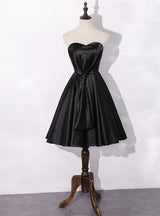 Black Satin Sweetheart Homecoming Dress