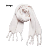 Autumn and Winter Knotted Thick Braid Tassel Scarf
