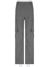 Low-waist Multi-pocket Zipper Casual Pants