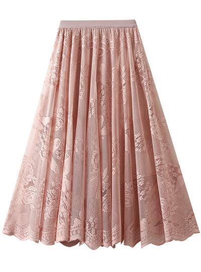 Women Summer Lace Gauze Skirt