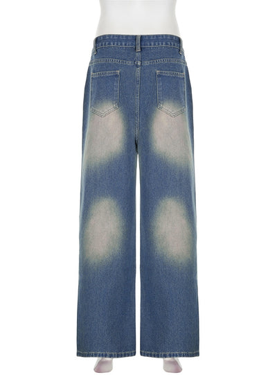 Loose Straight Holes Pant Jeans