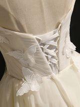Ivory Tulle Pleats Butterfly Homecoming Dress