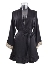 Sexy Lace Satin One Piece Nightgown Pajamas