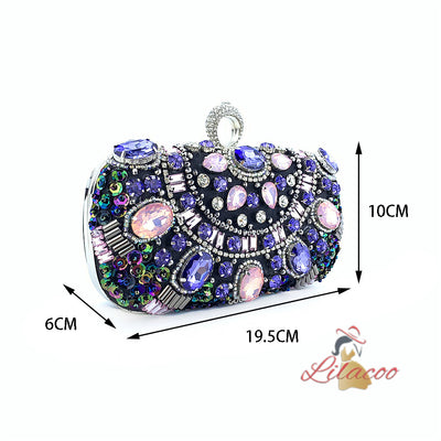 Handmade Rhinestone Dinner Clutch Bag